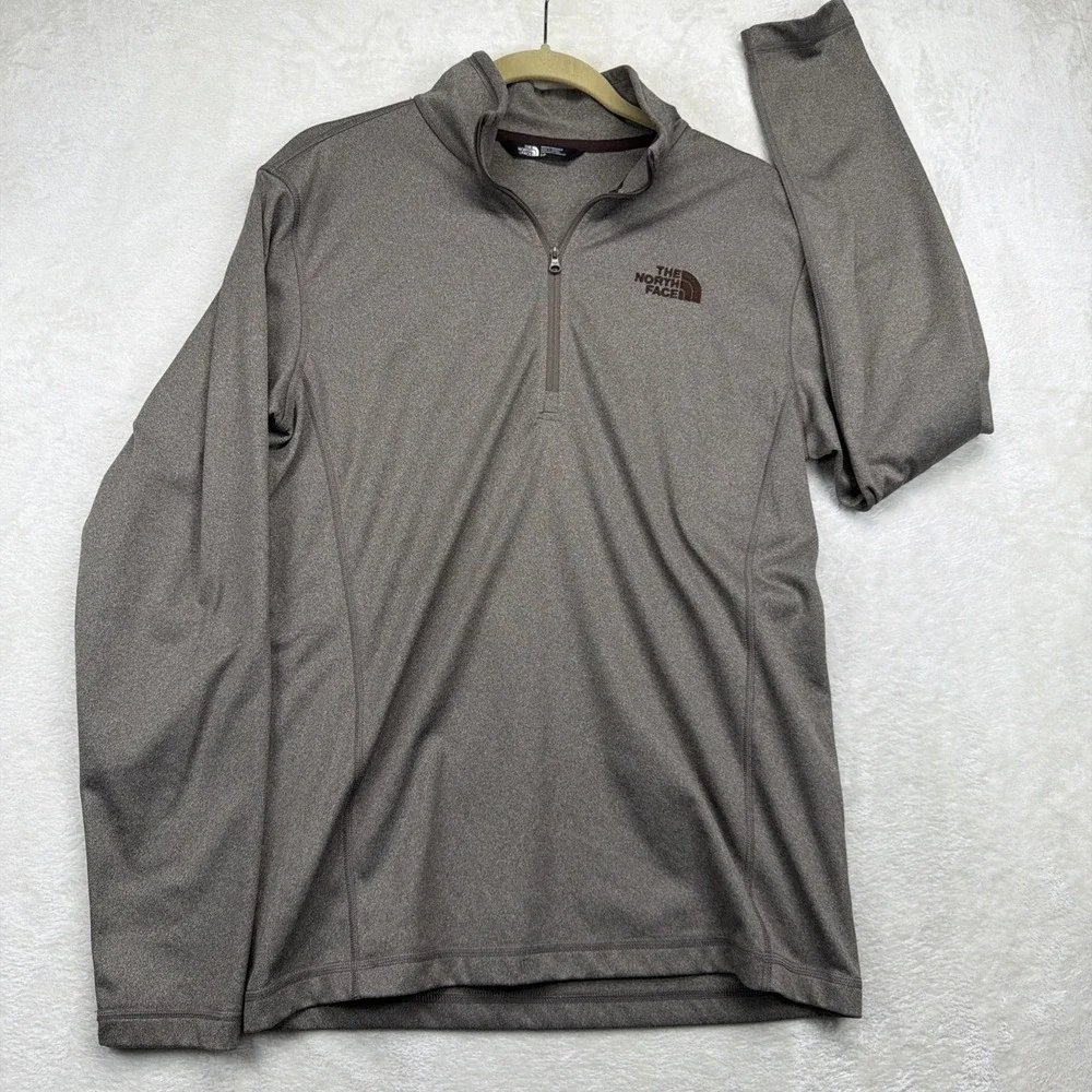 The North Face Tech Glacier 1/4 Zip Men's S Brown Fleece Pullover NF0A2VG7‎